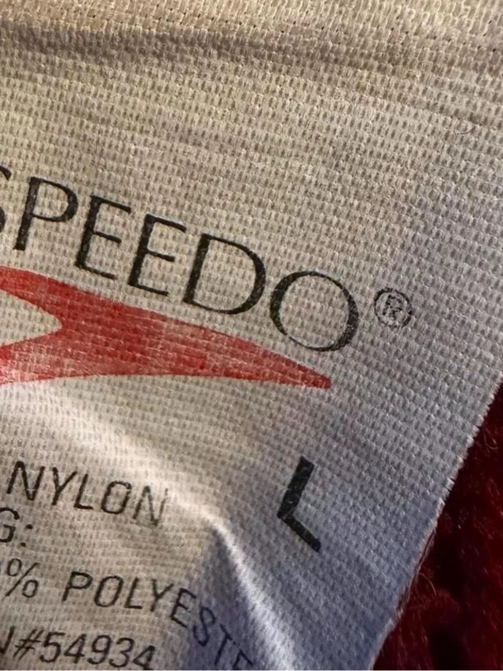 Vintage 80s/90s Speedo Nylon Swim Trunks Retro Geometric Patch Mesh Lined Board
